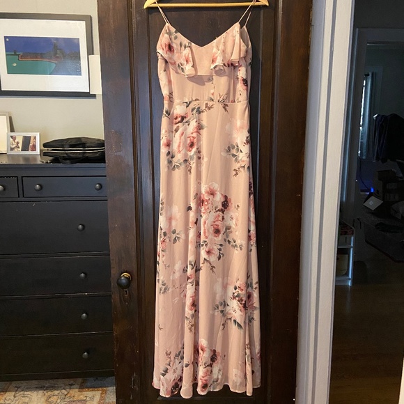 Chiffon Floral Print Dress with Spaghetti Straps - Size 4 - Picture 4 of 10